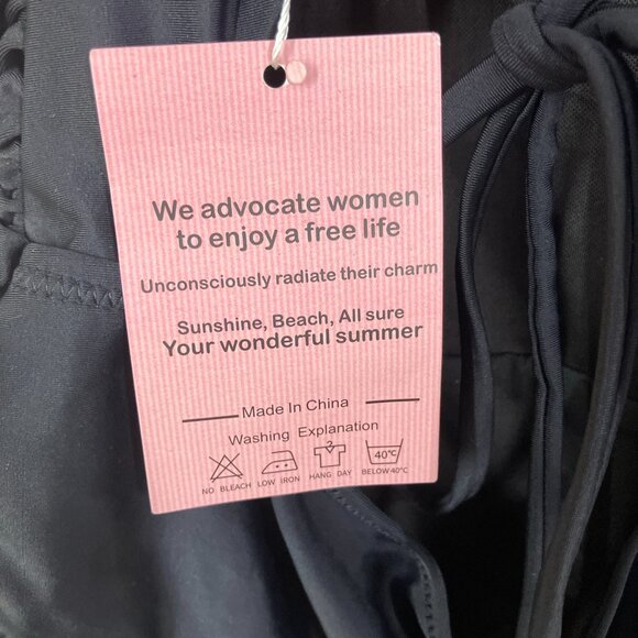 All Sure Women's size M Black Halter Ruched waist One piece swimsuit NWT - Picture 9 of 16